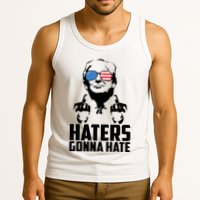 Haters Gonna Hate Donald Trump Middle Finger Funny Usa Tank Top