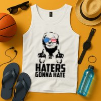 Haters Gonna Hate Donald Trump Middle Finger Funny Usa Tank Top