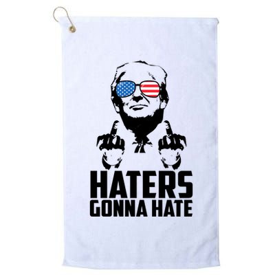 Haters Gonna Hate Donald Trump Middle Finger Funny Usa Golf Towel