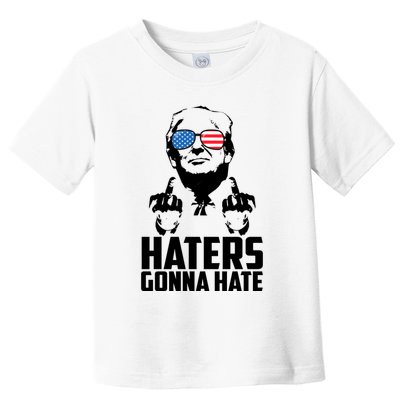 Haters Gonna Hate Donald Trump Middle Finger Funny Usa Toddler T-Shirt