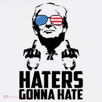 Haters Gonna Hate Donald Trump Middle Finger Funny Usa Short Acrylic Beanie