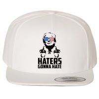 Haters Gonna Hate Donald Trump Middle Finger Funny Usa Wool Snapback Cap
