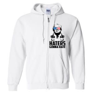 Haters Gonna Hate Donald Trump Middle Finger Funny Usa Full Zip Hoodie