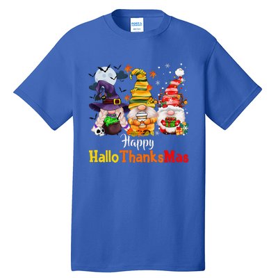 Halloween Gnomes Happy HalloThanksMas Thanksgiving Christmas Cute Tall T-Shirt