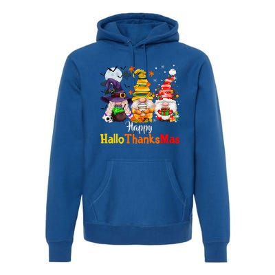 Halloween Gnomes Happy HalloThanksMas Thanksgiving Christmas Cute Premium Hoodie