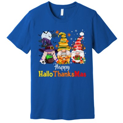 Halloween Gnomes Happy HalloThanksMas Thanksgiving Christmas Cute Premium T-Shirt