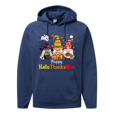 Halloween Gnomes Happy HalloThanksMas Thanksgiving Christmas Cute Performance Fleece Hoodie