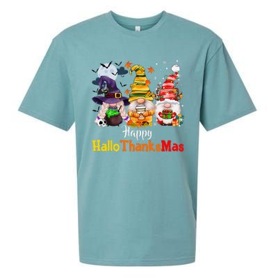 Halloween Gnomes Happy HalloThanksMas Thanksgiving Christmas Cute Sueded Cloud Jersey T-Shirt