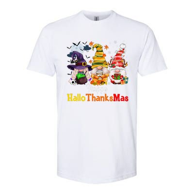 Halloween Gnomes Happy HalloThanksMas Thanksgiving Christmas Cute Softstyle CVC T-Shirt