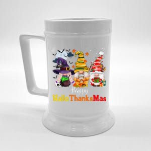 Halloween Gnomes Happy HalloThanksMas Thanksgiving Christmas Cute Beer Stein