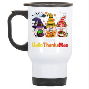 Halloween Gnomes Happy HalloThanksMas Thanksgiving Christmas Cute Stainless Steel Travel Mug