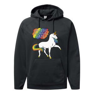 Haters Gonna Hate Unicorn Meme Performance Fleece Hoodie