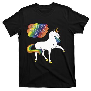 Haters Gonna Hate Unicorn Meme T-Shirt