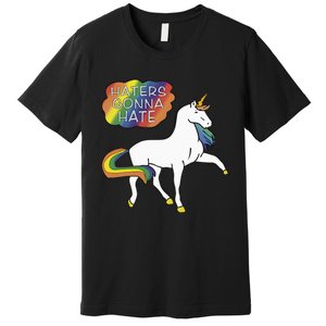 Haters Gonna Hate Unicorn Meme Premium T-Shirt