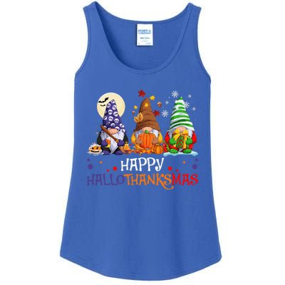 Halloween Gnomes Happy HalloThanksMas Thanksgiving Christmas Gift Ladies Essential Tank