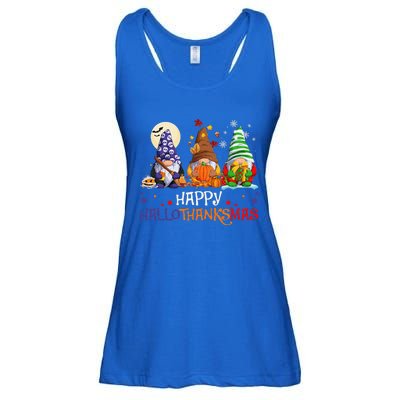 Halloween Gnomes Happy HalloThanksMas Thanksgiving Christmas Gift Ladies Essential Flowy Tank