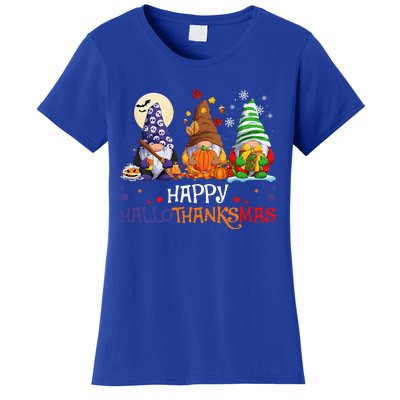 Halloween Gnomes Happy HalloThanksMas Thanksgiving Christmas Gift Women's T-Shirt