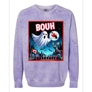 Halloween Ghost In Canada Says Boo In French Candian Colorblast Crewneck Sweatshirt