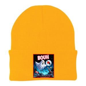 Halloween Ghost In Canada Says Boo In French Candian Knit Cap Winter Beanie