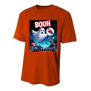 Halloween Ghost In Canada Says Boo In French Candian Performance Sprint T-Shirt