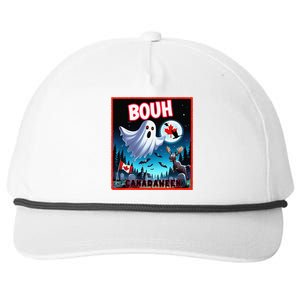 Halloween Ghost In Canada Says Boo In French Candian Snapback Five-Panel Rope Hat