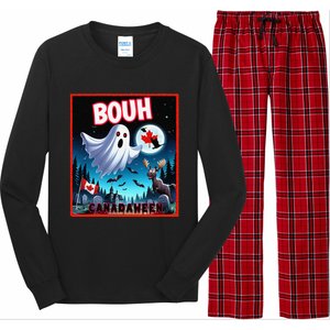 Halloween Ghost In Canada Says Boo In French Candian Long Sleeve Pajama Set