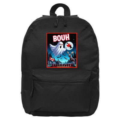 Halloween Ghost In Canada Says Boo In French Candian 16 in Basic Backpack