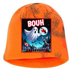 Halloween Ghost In Canada Says Boo In French Candian Kati - Camo Knit Beanie