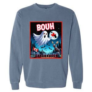 Halloween Ghost In Canada Says Boo In French Candian Garment-Dyed Sweatshirt