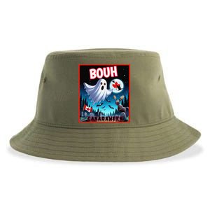 Halloween Ghost In Canada Says Boo In French Candian Sustainable Bucket Hat