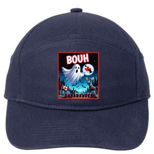 Halloween Ghost In Canada Says Boo In French Candian 7-Panel Snapback Hat