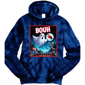 Halloween Ghost In Canada Says Boo In French Candian Tie Dye Hoodie