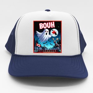 Halloween Ghost In Canada Says Boo In French Candian Trucker Hat