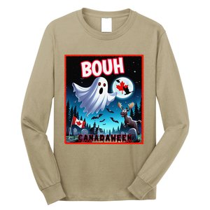 Halloween Ghost In Canada Says Boo In French Candian Long Sleeve Shirt