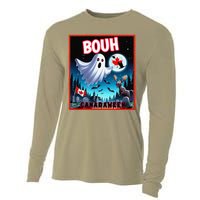 Halloween Ghost In Canada Says Boo In French Candian Cooling Performance Long Sleeve Crew