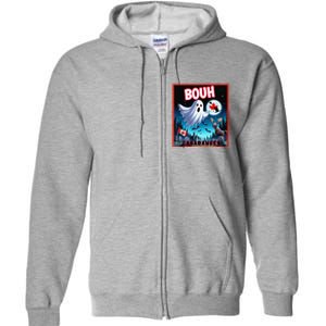 Halloween Ghost In Canada Says Boo In French Candian Full Zip Hoodie