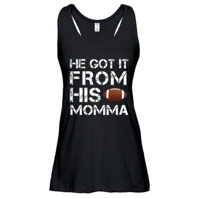 He Got It From His Momma Funny Football Ladies Essential Flowy Tank