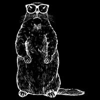 Hipster Groundhog In Nerd Glasses Button
