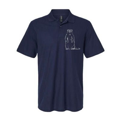 Hipster Groundhog In Nerd Glasses Softstyle Adult Sport Polo