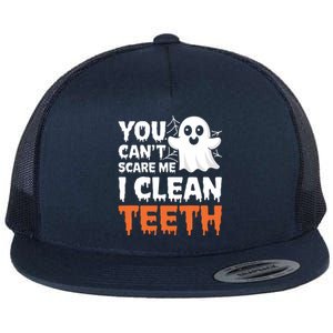 Halloween Ghost I Clean Th Dentist Dental Hygienist Cute Gift Flat Bill Trucker Hat