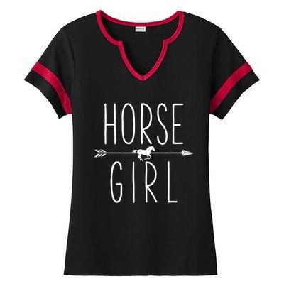 Horse Girl I Love My Horses Equestrian Horseback Riding Ladies Halftime Notch Neck Tee