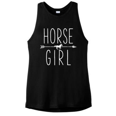 Horse Girl I Love My Horses Equestrian Horseback Riding Ladies PosiCharge Tri-Blend Wicking Tank