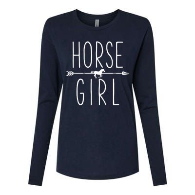 Horse Girl I Love My Horses Equestrian Horseback Riding Womens Cotton Relaxed Long Sleeve T-Shirt