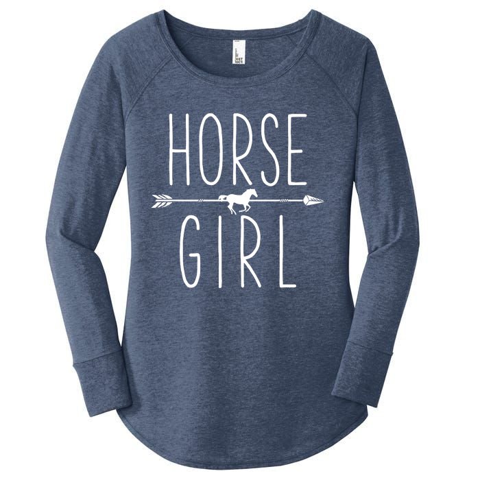 Horse Girl I Love My Horses Equestrian Horseback Riding Women's Perfect Tri Tunic Long Sleeve Shirt