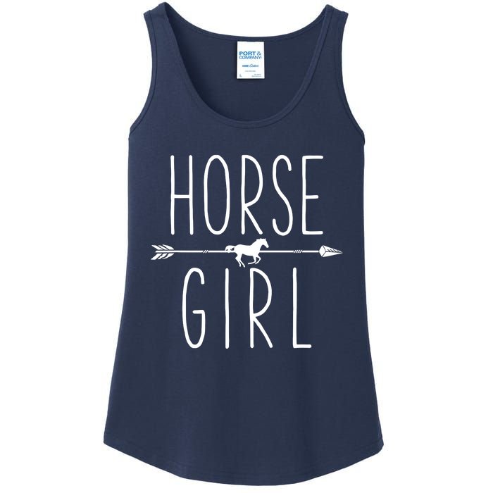 Horse Girl I Love My Horses Equestrian Horseback Riding Ladies Essential Tank