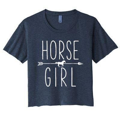 Horse Girl I Love My Horses Equestrian Horseback Riding Women's Crop Top Tee