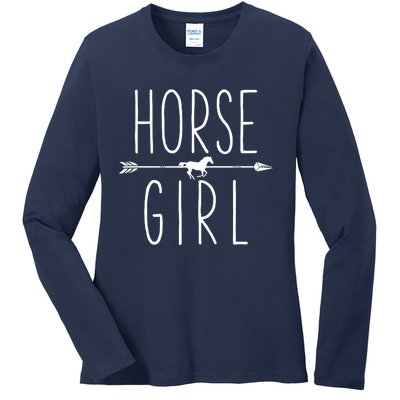 Horse Girl I Love My Horses Equestrian Horseback Riding Ladies Long Sleeve Shirt