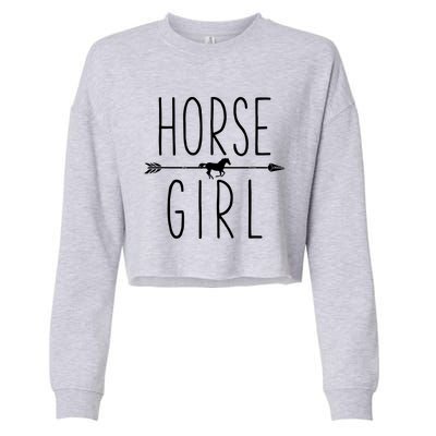 Horse Girl I Love My Horses Equestrian Horseback Riding Cropped Pullover Crew