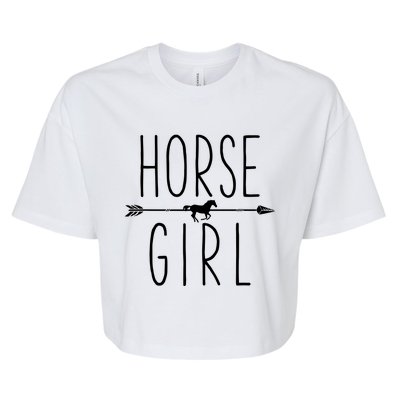 Horse Girl I Love My Horses Equestrian Horseback Riding Bella+Canvas Jersey Crop Tee