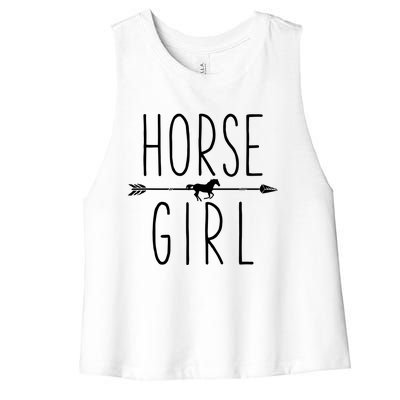 Horse Girl I Love My Horses Equestrian Horseback Riding Women's Racerback Cropped Tank